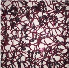 Burgundy Sequined Crocheted Lace Fabric 0.5m